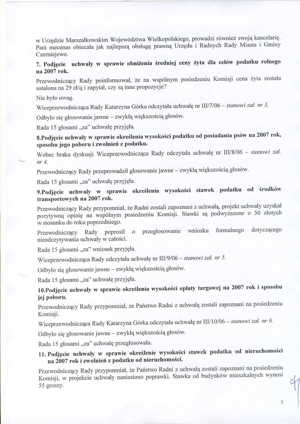q i/ap''1a1. c/) s4 inne propozlcje: Nie bylo uwag.