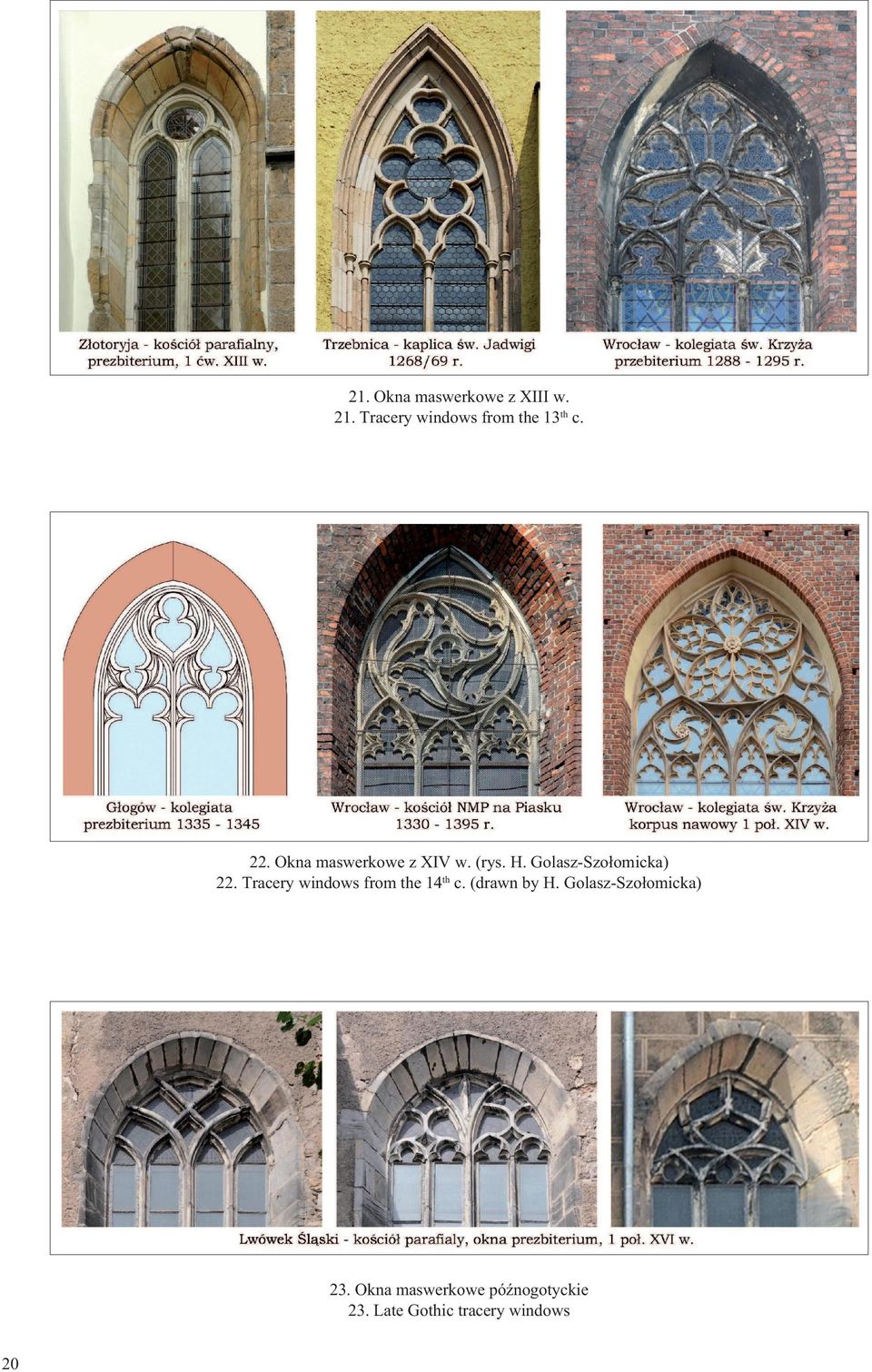 Tracery windows from the 14th c. (drawn by H.