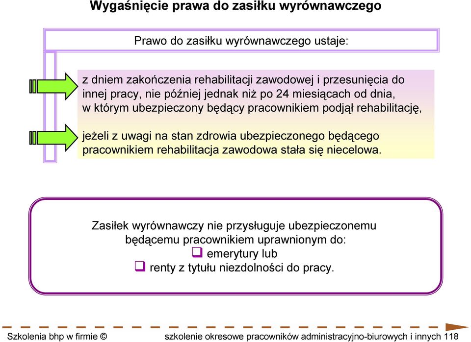 ubezpieczonego będącego pracownikiem rehabilitacja zawodowa stała się niecelowa.