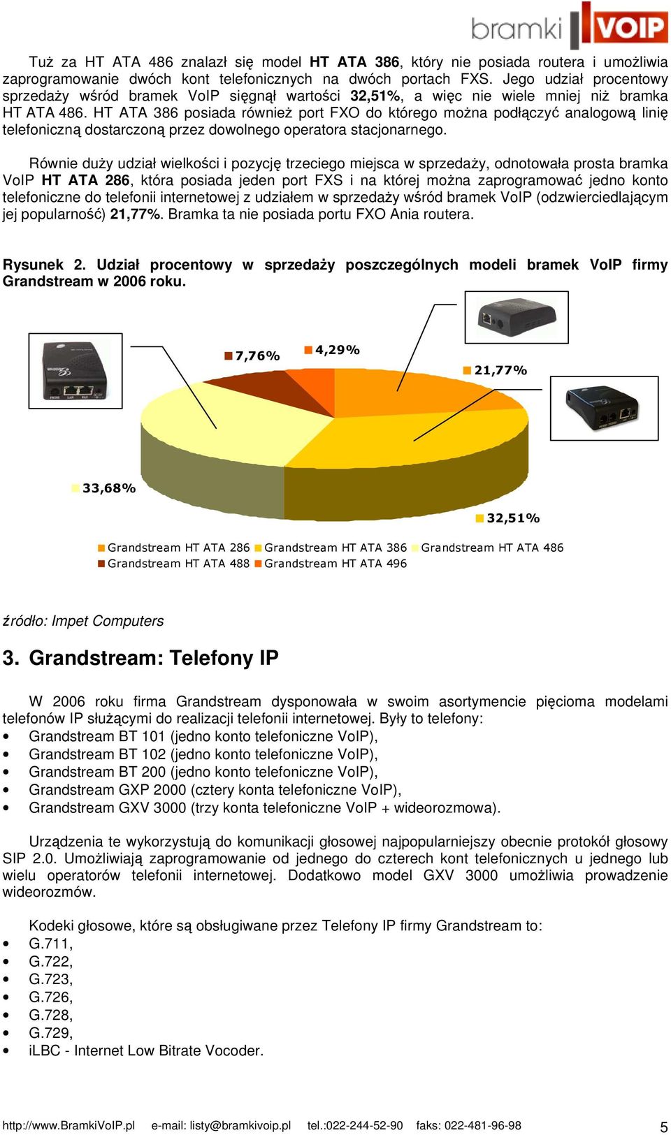 HT ATA 386 posiada również port FXO do którego można podłączyć analogową linię telefoniczną dostarczoną przez dowolnego operatora stacjonarnego.