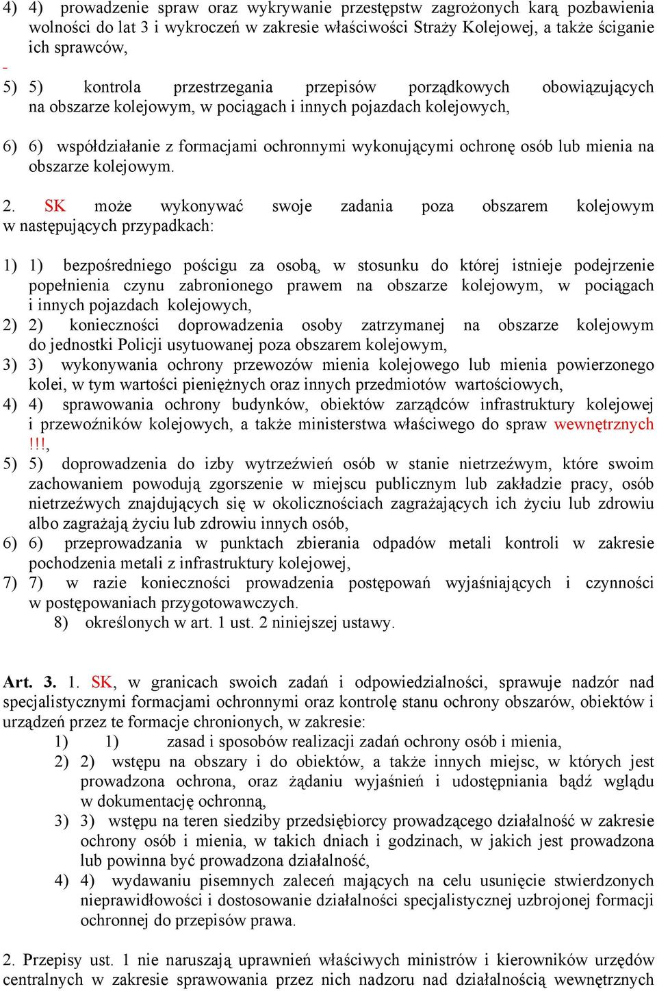 mienia na obszarze kolejowym. 2.