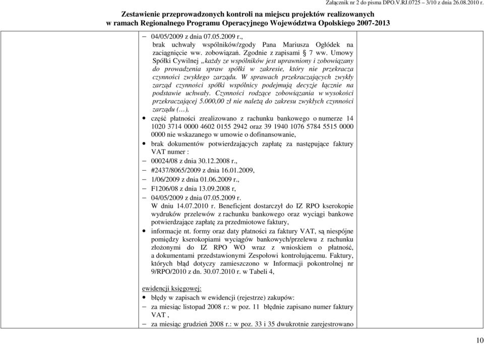 W sprawach przekraczających zwykły zarząd czynności spółki wspólnicy podejmują decyzje łącznie na podstawie uchwały. Czynności rodzące zobowiązania w wysokości przekraczającej 5.