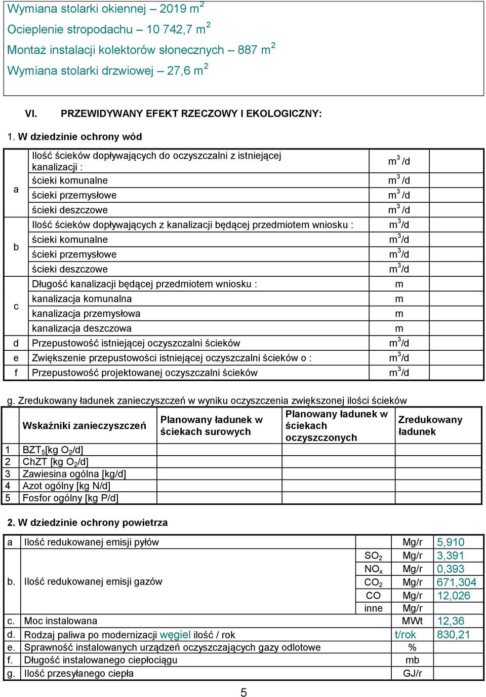 A m 3 /d ścieki przemysłowe m 3 /d ścieki deszczowe m 3 /d Ilość ścieków dopływających z kanalizacji będącej przedmiotem wniosku : m 3 /d ścieki komunalne m 3 /d ścieki przemysłowe m 3 /d ścieki