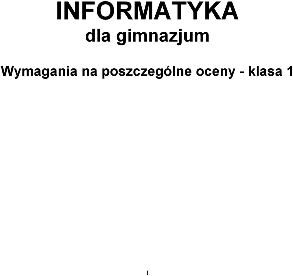 Wymagania na
