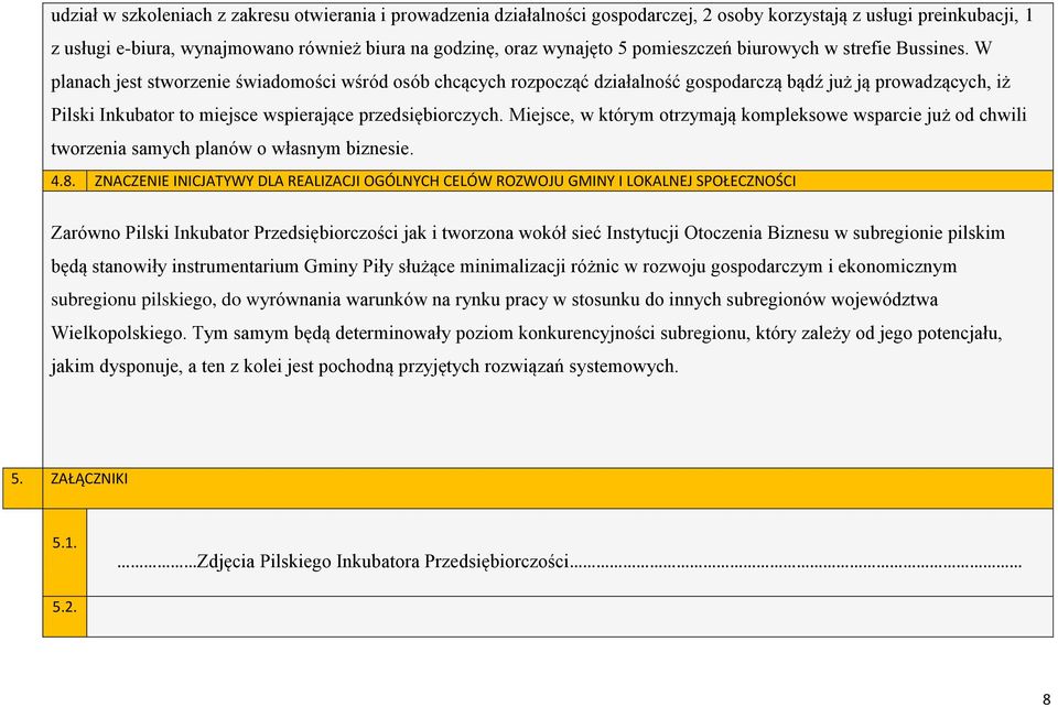 W planach jest stworzenie świadomości wśród osób chcących rozpocząć działalność gospodarczą bądź już ją prowadzących, iż Pilski Inkubator to miejsce wspierające przedsiębiorczych.