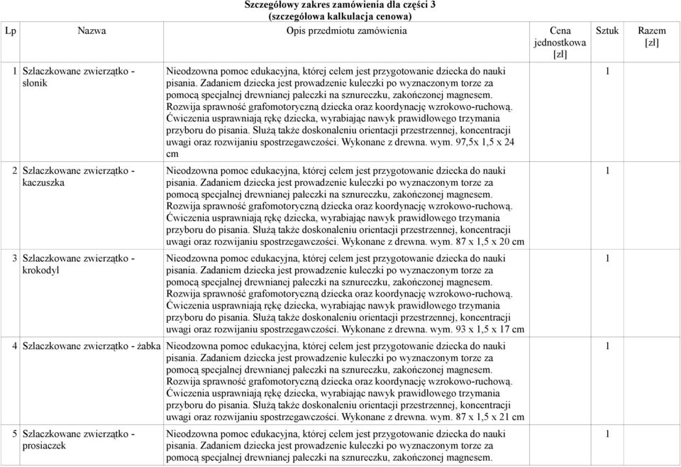 Zadaniem dziecka jest prowadzenie kuleczki po wyznaczonym torze za pomocą specjalnej drewnianej pałeczki na sznureczku, zakończonej magnesem.
