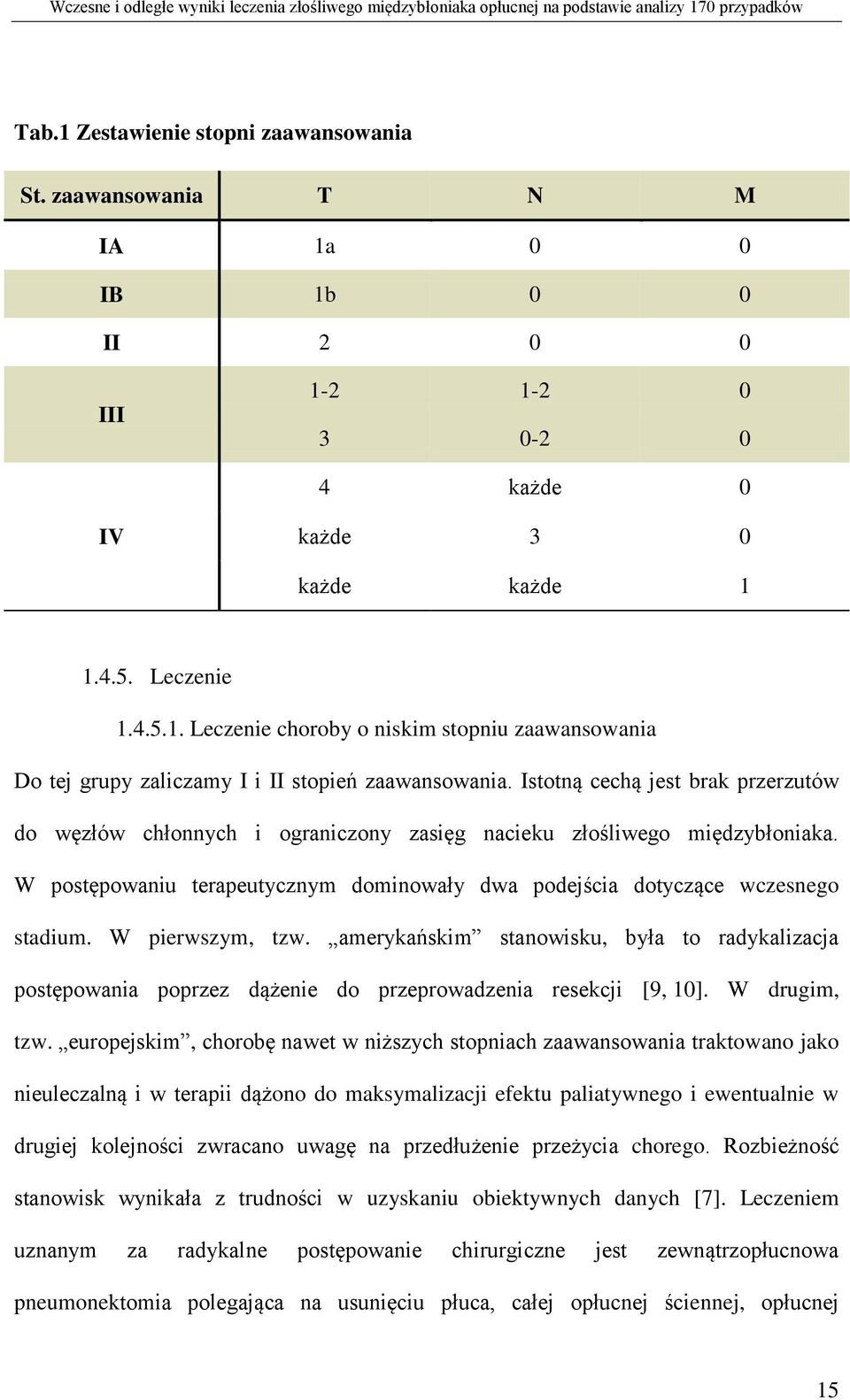 W pierwszym, tzw. amerykańskim stanowisku, była to radykalizacja postępowania poprzez dążenie do przeprowadzenia resekcji [9, 10]. W drugim, tzw.