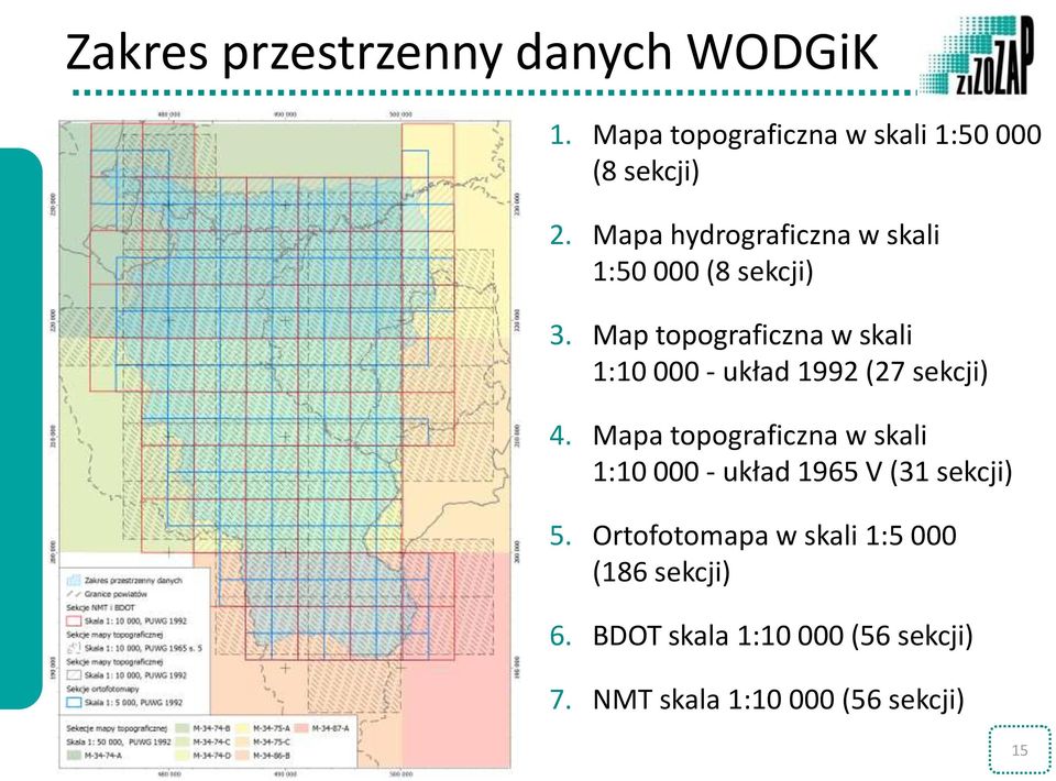 Map topograficzna w skali 1:10 000 - układ 1992 (27 sekcji) 4.