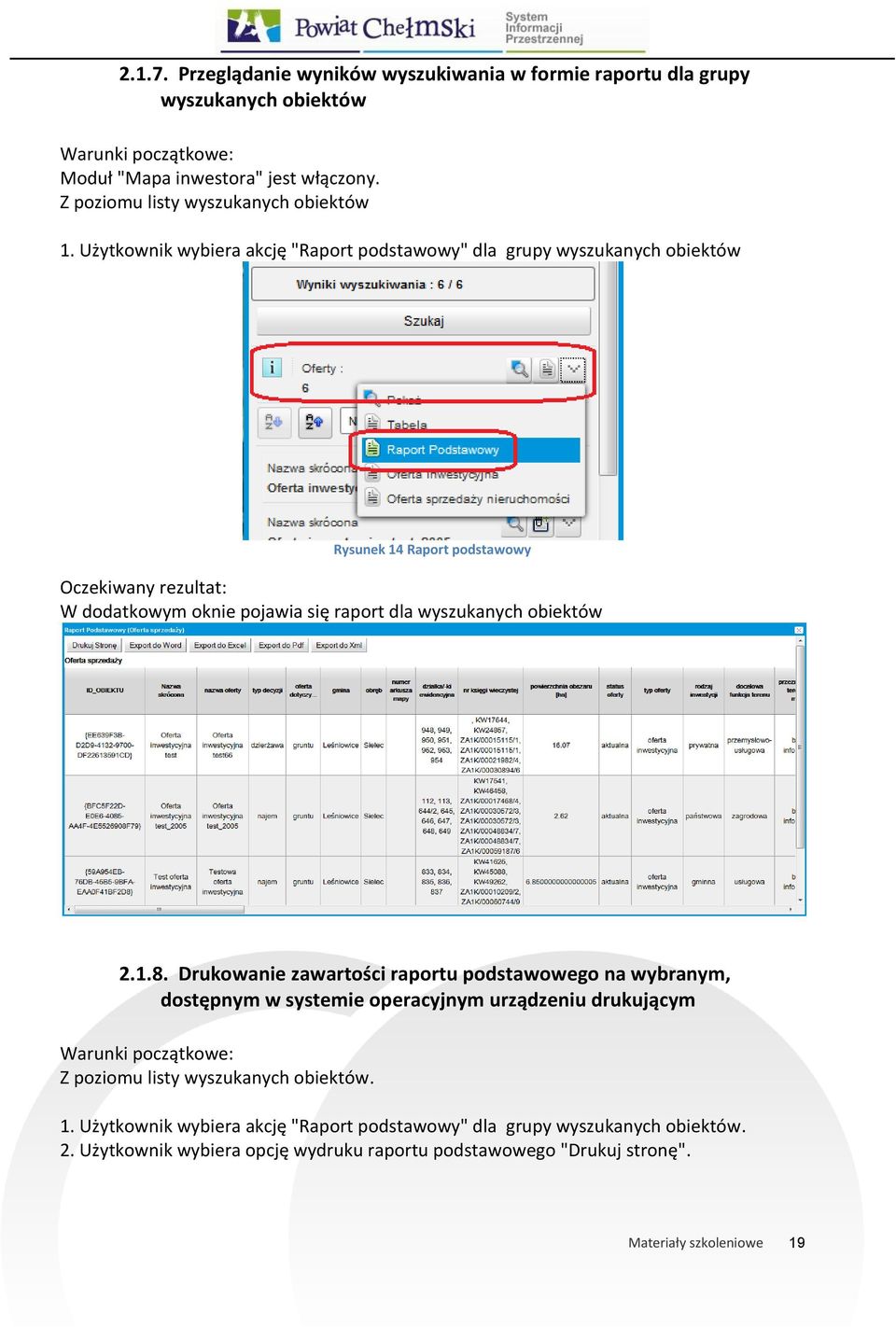 dla wyszukanych obiektów 2.1.8.