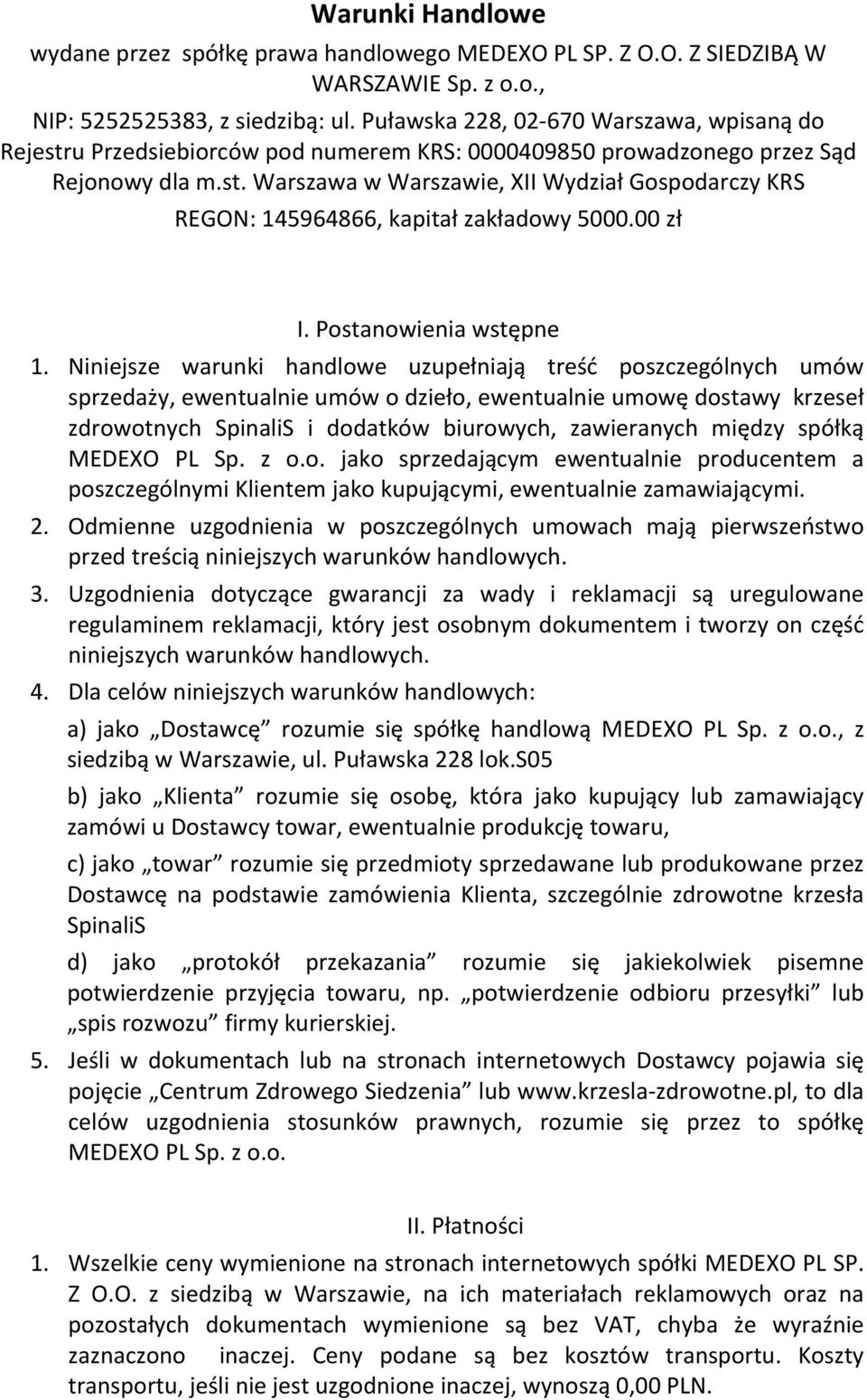 00 zł I. Postanowienia wstępne 1.