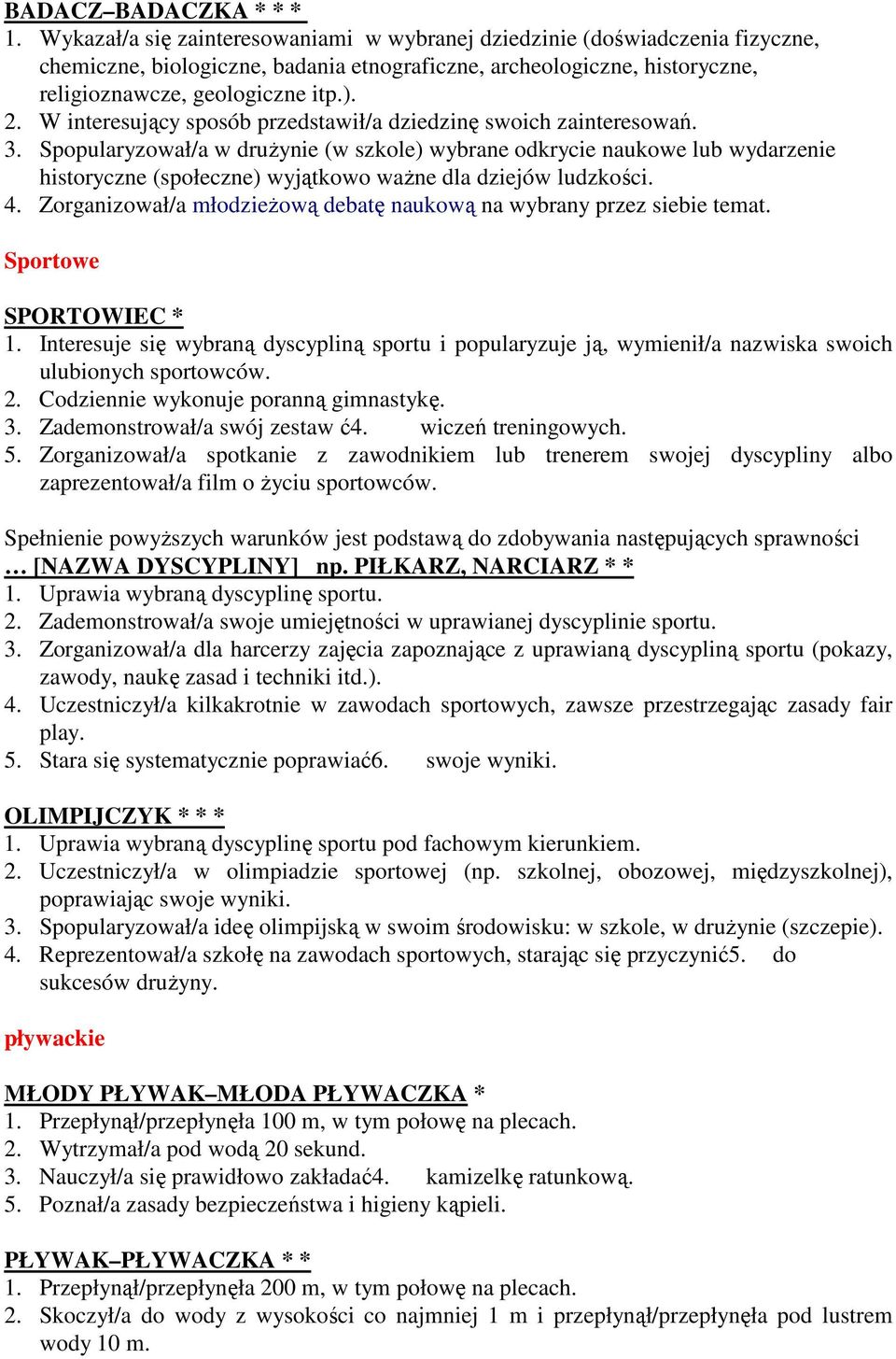 W interesujący sposób przedstawił/a dziedzinę swoich zainteresowań. 3.