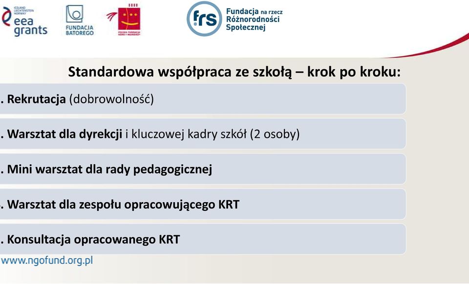 Warsztat dla dyrekcji i kluczowej kadry szkół (2 osoby).