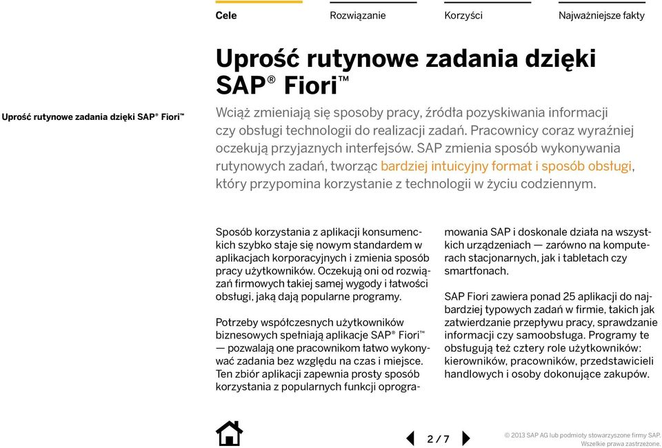 SAP zmienia sposób wykonywania rutynowych zadań, tworząc bardziej intuicyjny format i sposób obsługi, który przypomina korzystanie z technologii w życiu codziennym.