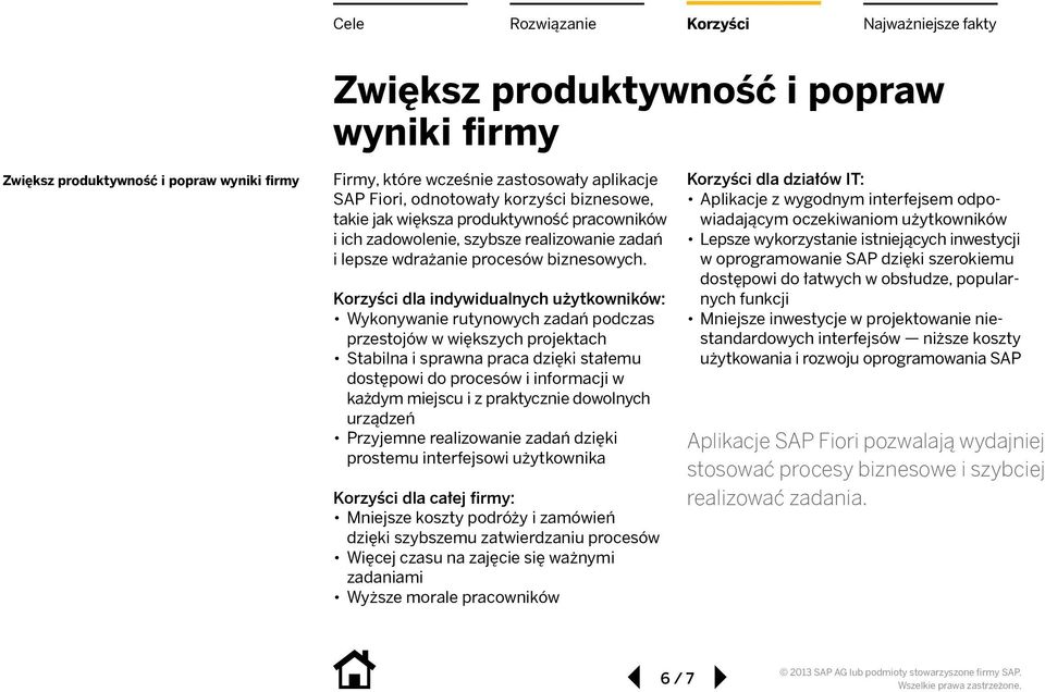 dla indywidualnych użytkowników: Wykonywanie rutynowych zadań podczas przestojów w większych projektach Stabilna i sprawna praca dzięki stałemu dostępowi do procesów i informacji w każdym miejscu i z