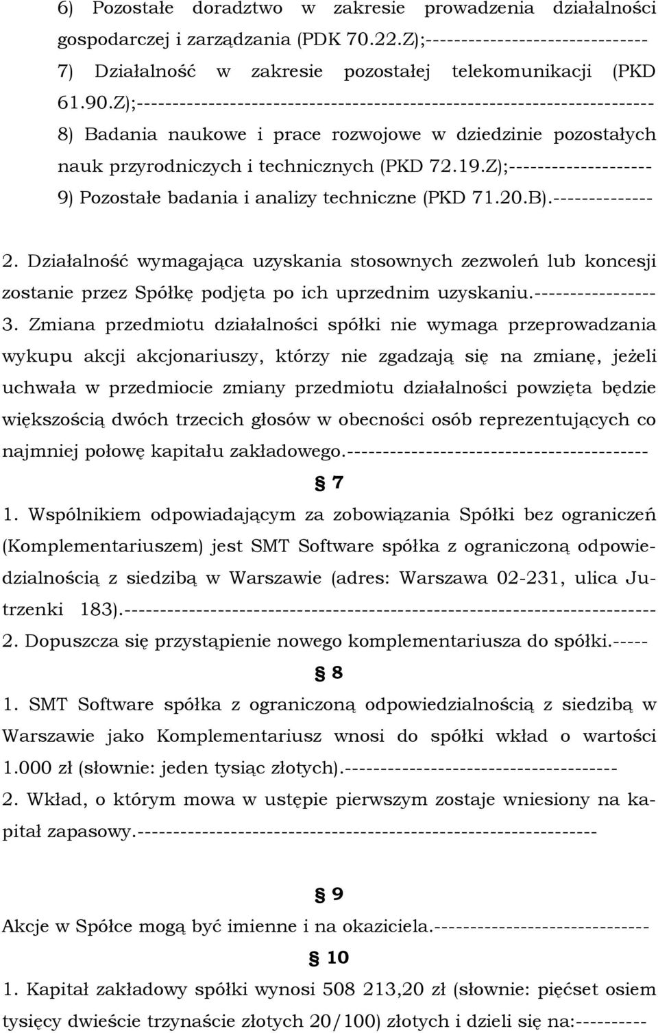 Z);-------------------- 9) Pozostałe badania i analizy techniczne (PKD 71.20.B).-------------- 2.