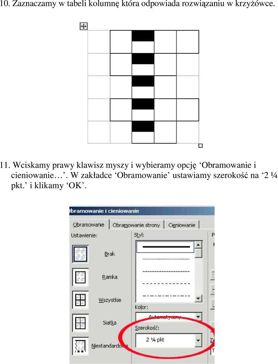 Wciskamy prawy klawisz myszy i wybieramy opcję