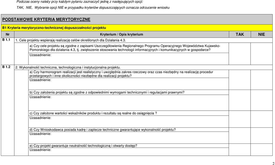a) Czy cele projektu są zgodne z zapisami Uszczegółowienia Regionalnego Programu Operacyjnego Województwa Kujawsko- Pomorskiego dla działania 4.3, tj.