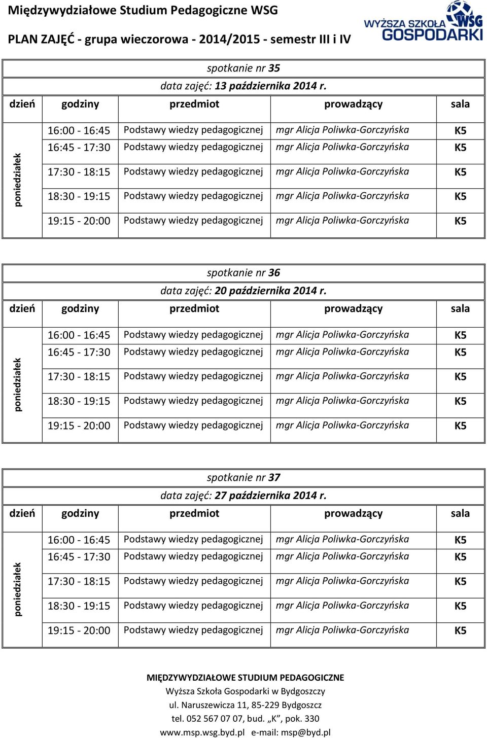 spotkanie nr 36 data zajęć: 20 