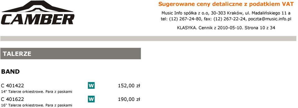 Talerze orkiestrowe.