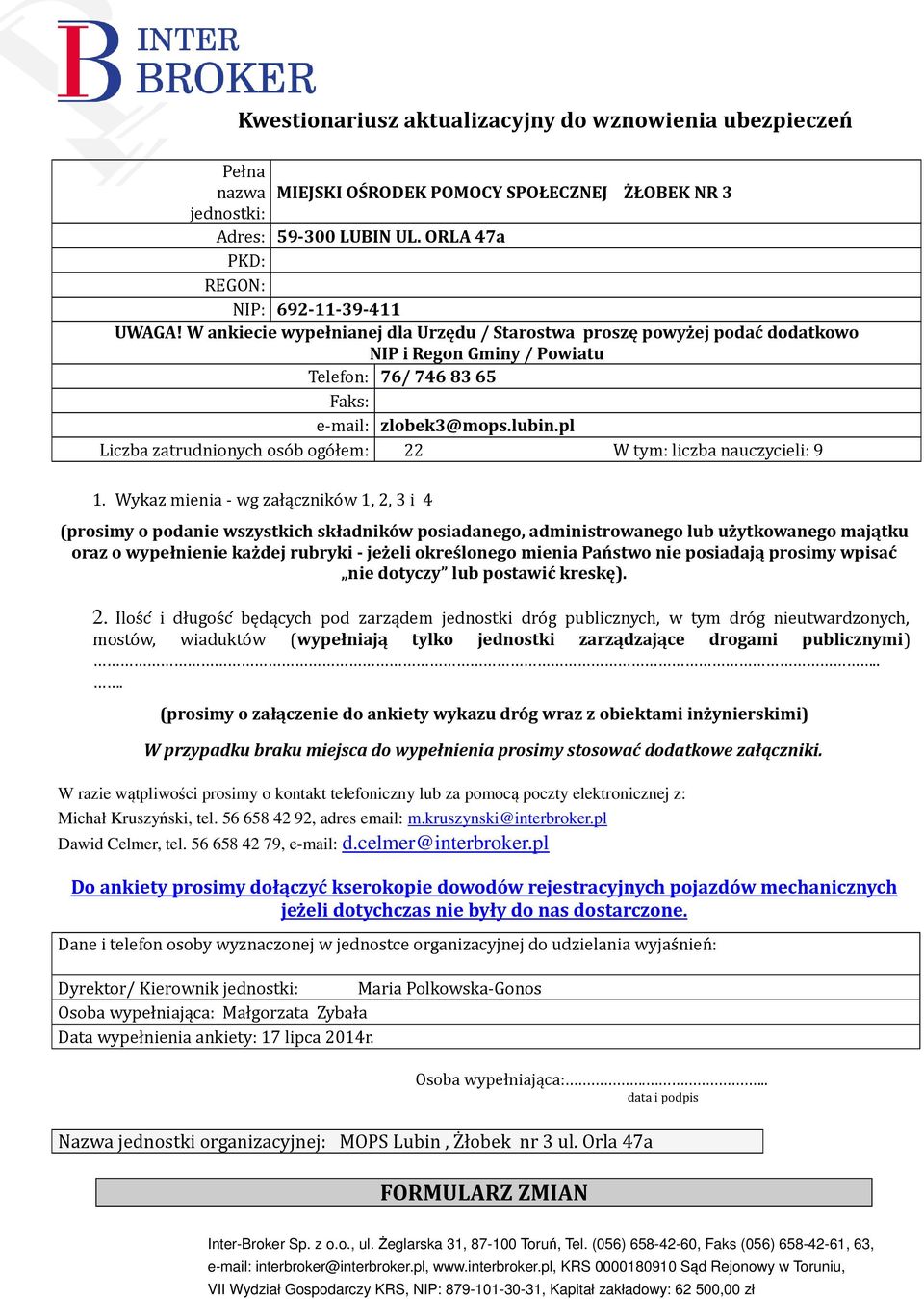 pl Liczba zatrudnionych oso b ogo łem: 22 W tym: liczba nauczycieli: 9 1.