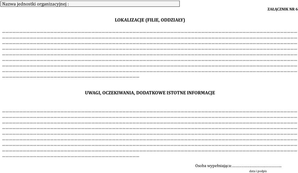 ODDZIAŁY) UWAGI, OCZEKIWANIA,