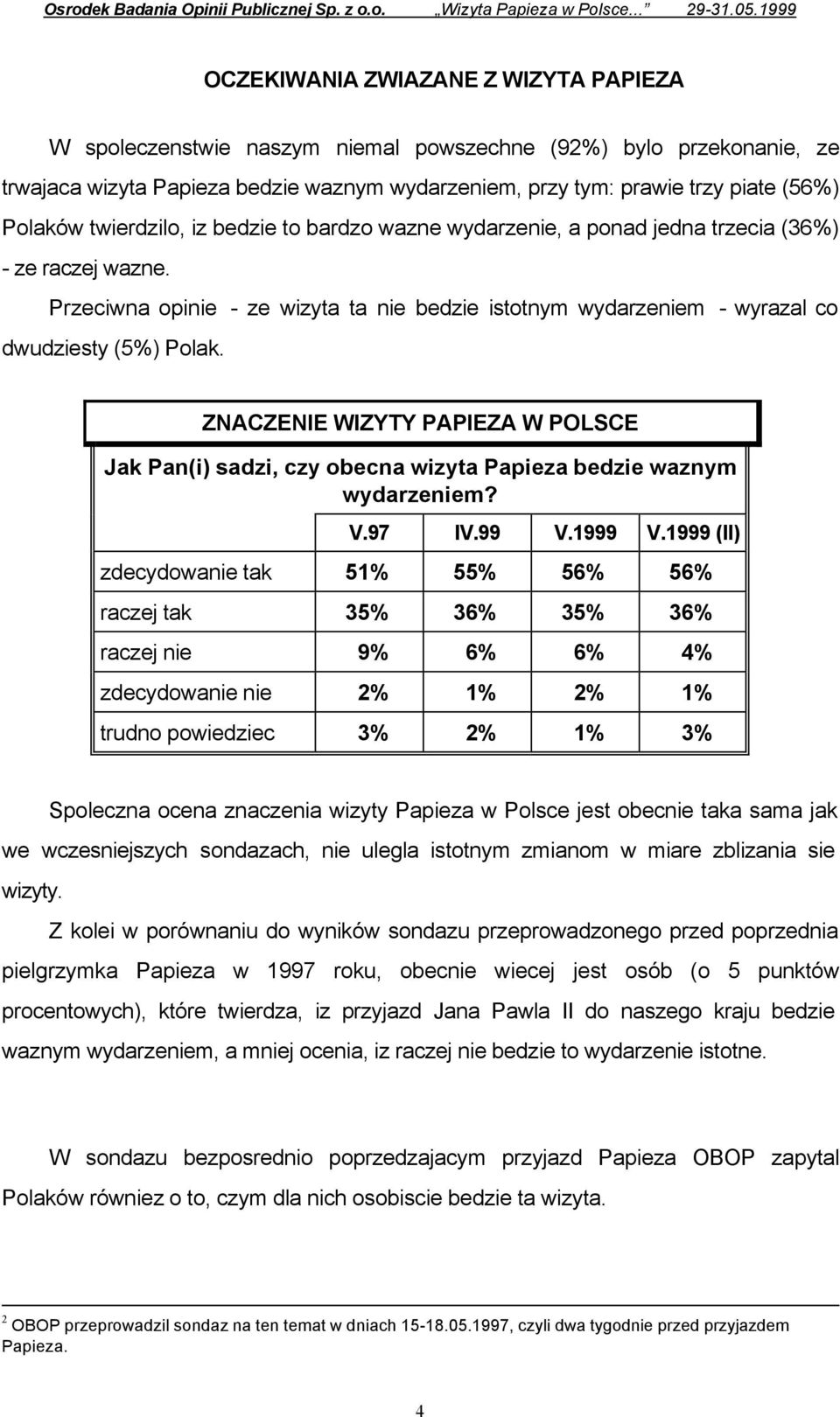 Polaków twierdzilo, iz bedzie to bardzo wazne wydarzenie, a ponad jedna trzecia (36%) - ze raczej wazne.