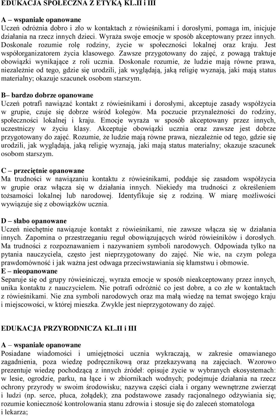 Zawsze przygotowany do zajęć, z powagą traktuje obowiązki wynikające z roli ucznia.