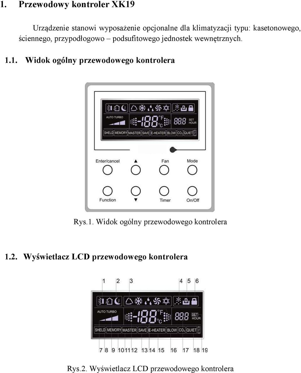 wewnętrznych. 1.1. Widok ogólny przewodowego kontrolera Rys.1. Widok ogólny przewodowego kontrolera 1.