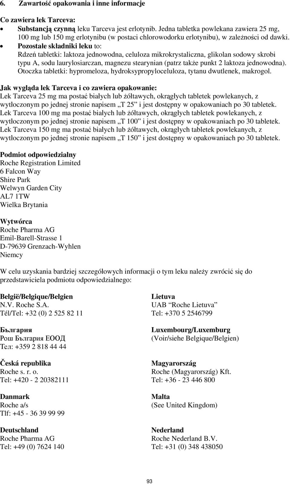 Pozostałe składniki leku to: Rdzeń tabletki: laktoza jednowodna, celuloza mikrokrystaliczna, glikolan sodowy skrobi typu A, sodu laurylosiarczan, magnezu stearynian (patrz także punkt 2 laktoza