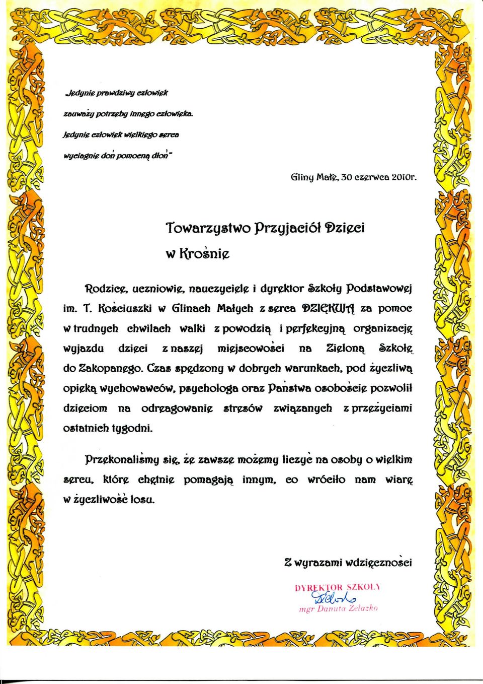 Czas sp^dzong w dobrgeh warunkaeh, pod zgezliwq opijjk^ wgehowaweow, psgehologa oraz Panstwa osoboiei^ pozwolil dzigeiom na odr^agowanifc str^ow zwiqzangeh zprz^zgeiami