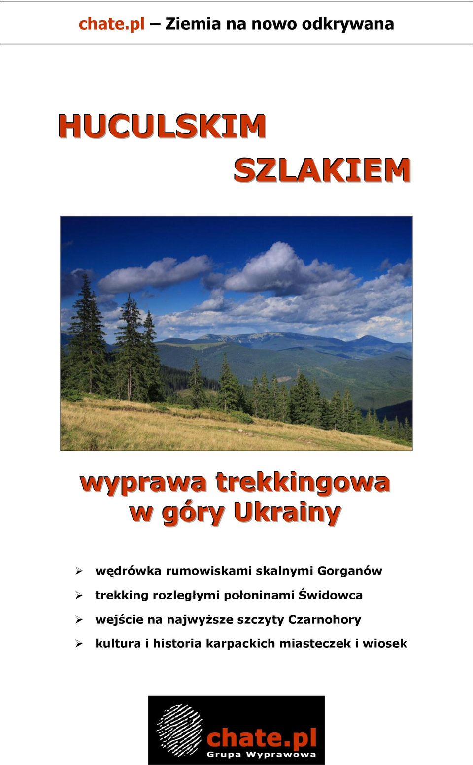 trekkingowa w góry Ukrainy wędrówka rumowiskami skalnymi