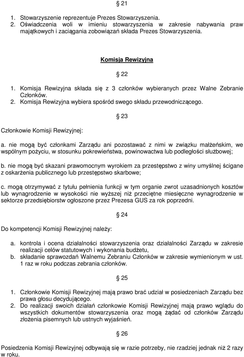 Członkowie Komisji Rewizyjnej: 23 a.