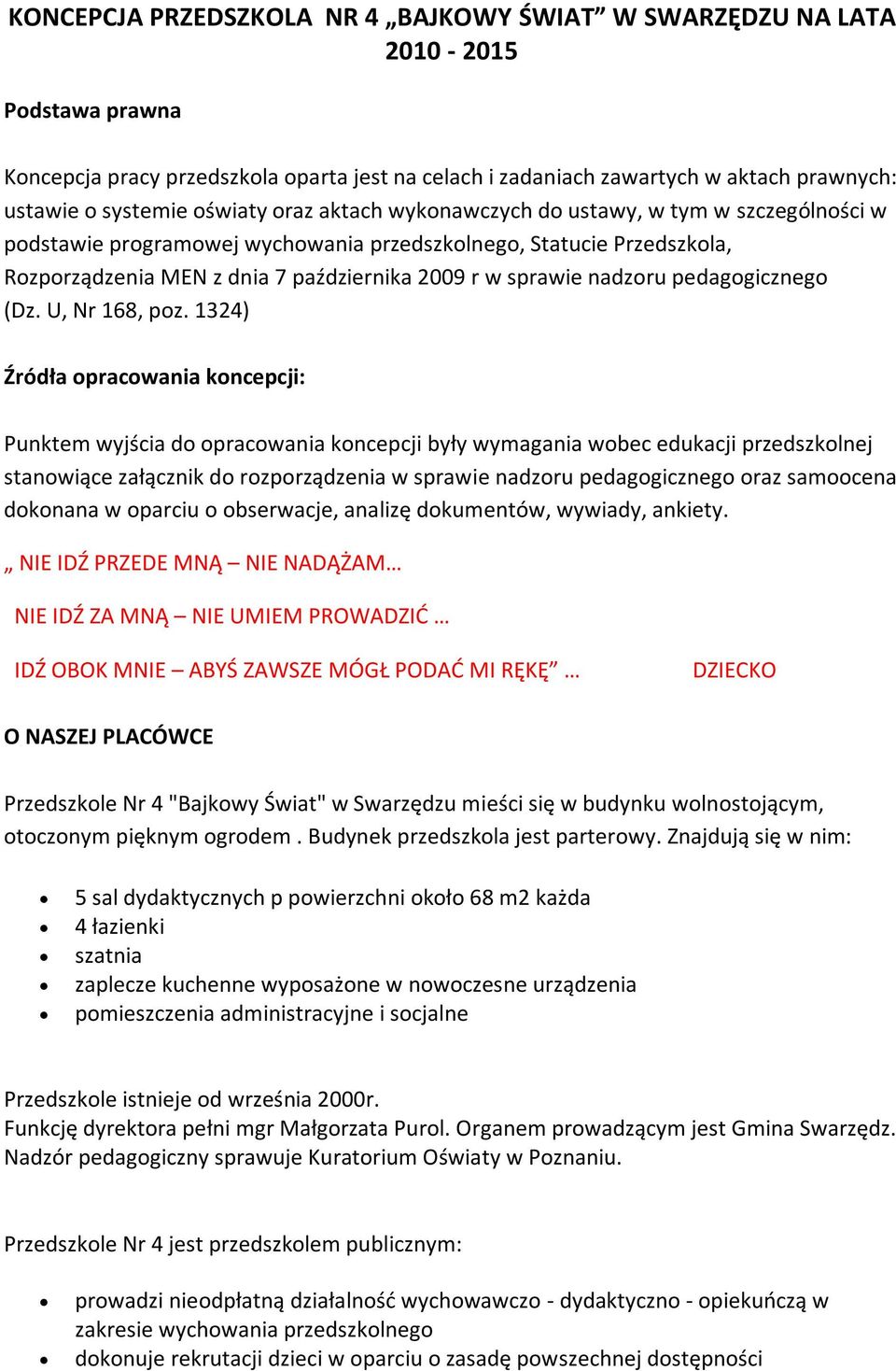 nadzoru pedagogicznego (Dz. U, Nr 168, poz.