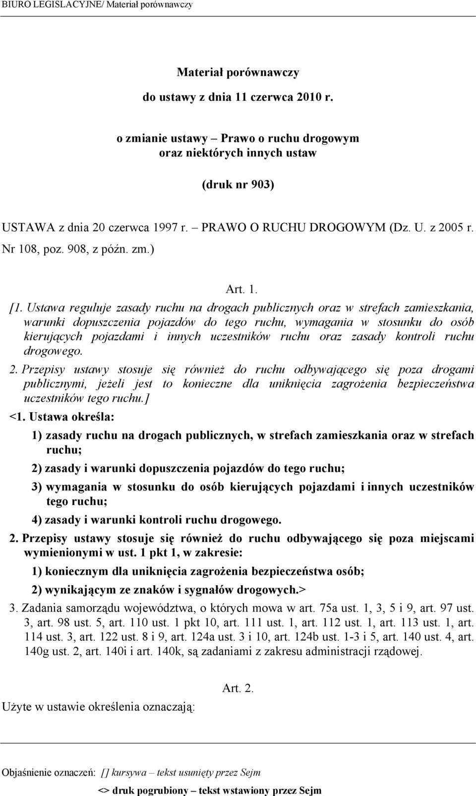 Ustawa reguluje zasady ruchu na drogach publicznych oraz w strefach zamieszkania, warunki dopuszczenia pojazdów do tego ruchu, wymagania w stosunku do osób kierujących pojazdami i innych uczestników