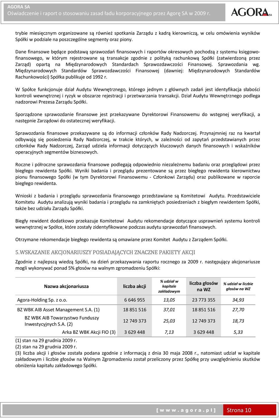 (zatwierdzoną przez Zarząd) opartą na Międzynarodowych Standardach Sprawozdawczości Finansowej. Sprawozdania wg.