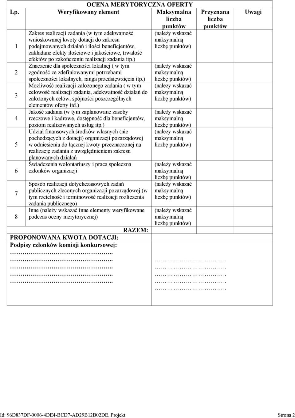 zakładane efekty ilościowe i jakościowe, trwałość efektów po zakończeniu realizacji zadania itp.