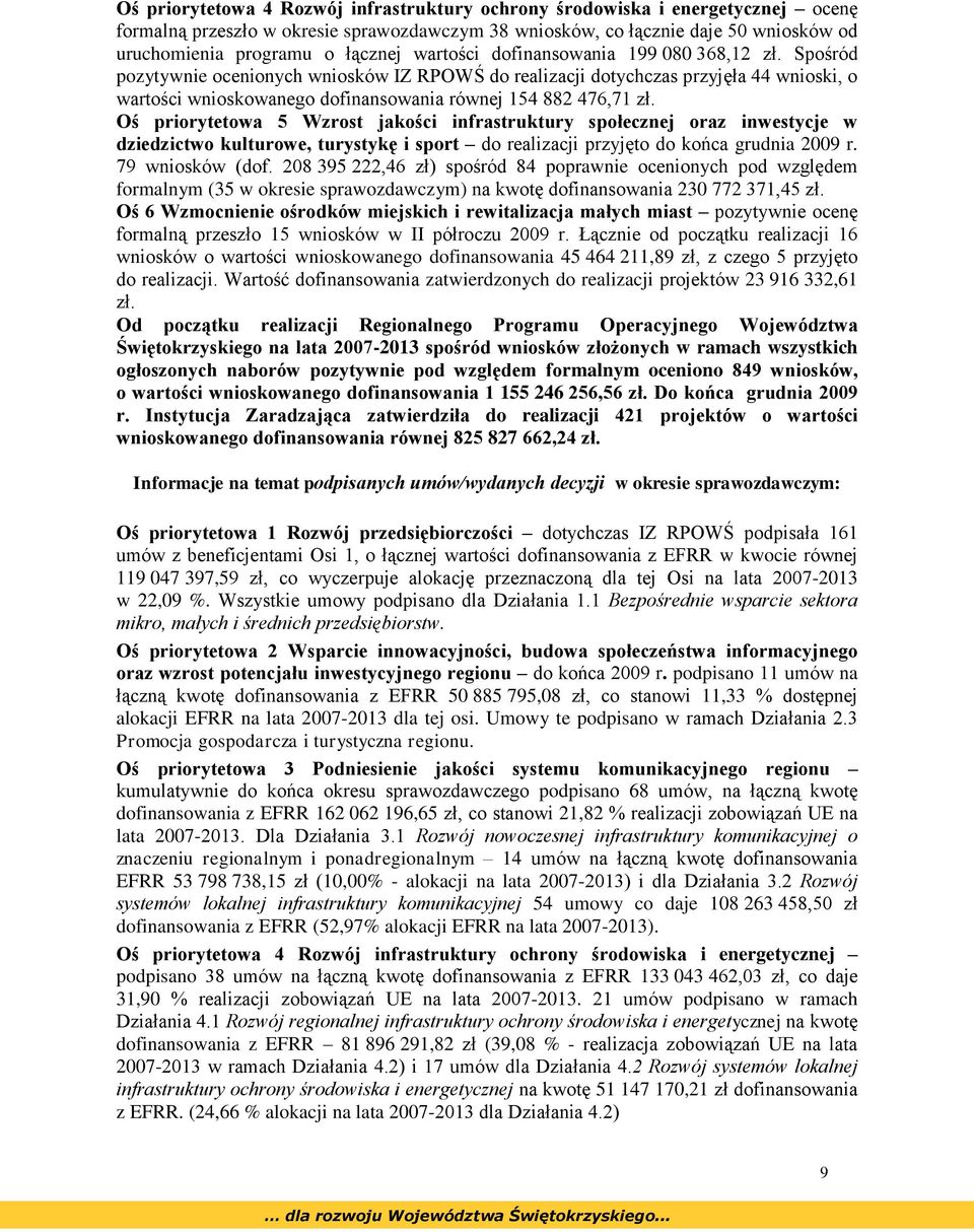 Spośród pozytywnie ocenionych wniosków IZ RPOWŚ do realizacji dotychczas przyjęła 44 wnioski, o wartości wnioskowanego dofinansowania równej 154 882 476,71 zł.