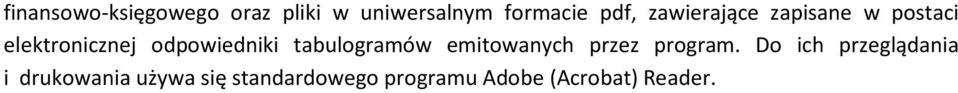 tabulogramów emitowanych przez program.
