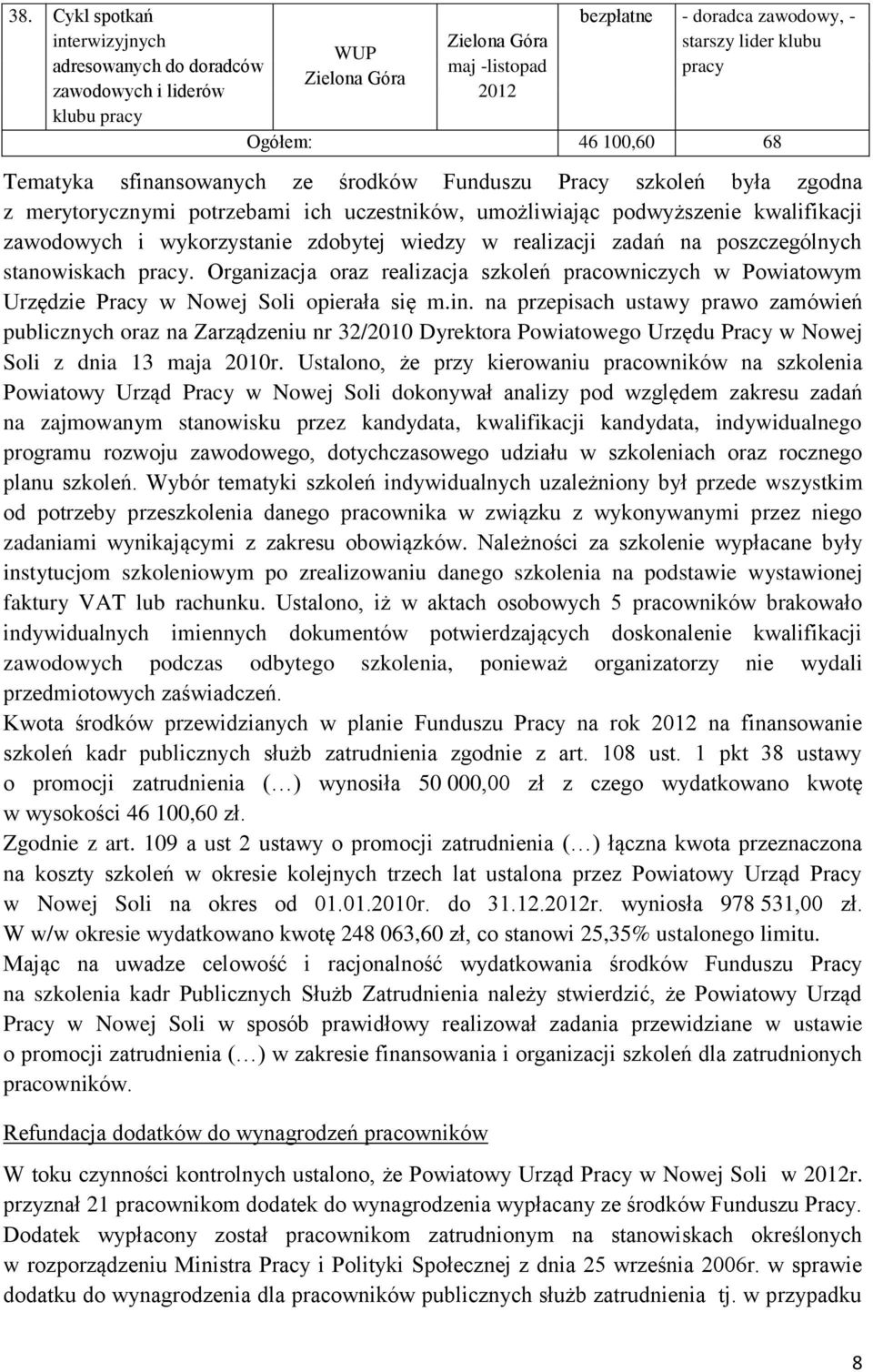 poszczególnych stanowiskach pracy. Organizacja oraz realizacja szkoleń pracowniczych w Powiatowym Urzędzie Pracy w Nowej Soli opierała się m.in.