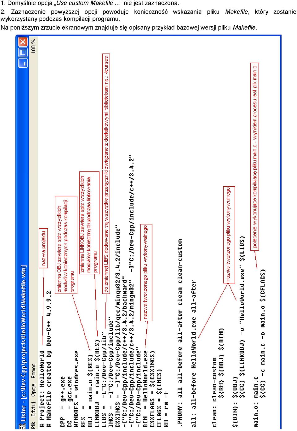 Makefile, który zostanie wykorzystany podczas kompilacji programu.