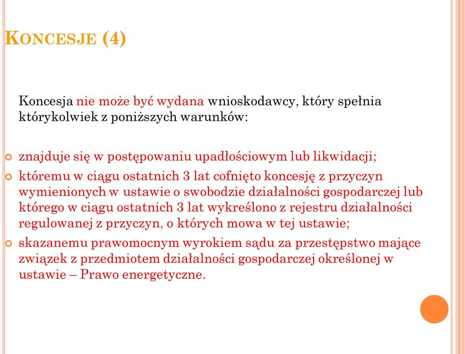 gospodarczej lub którego w ciągu ostatnich 3 lat wykreślono z rejestru działalności regulowanej z przyczyn, o których mowa w tej ustawie;