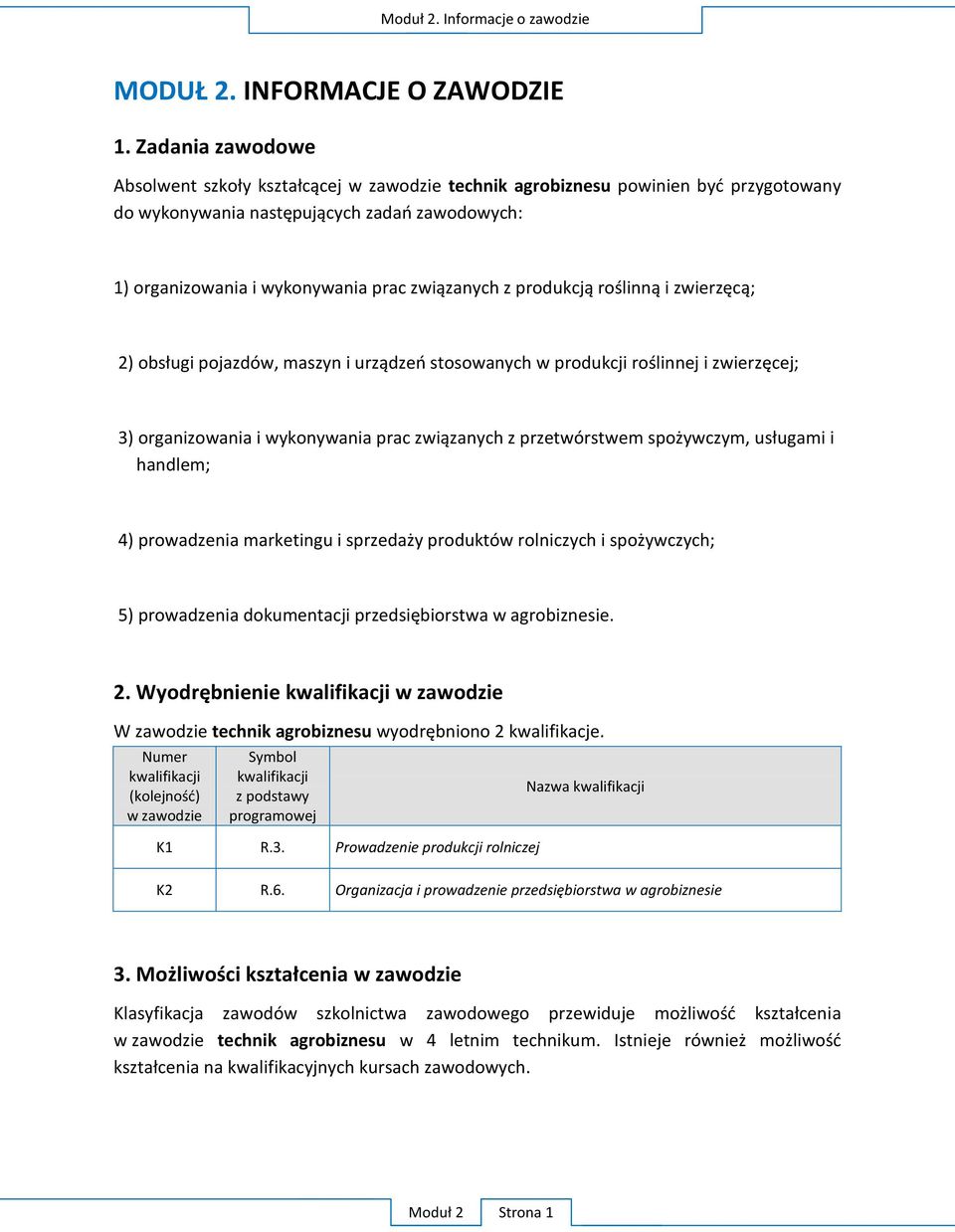 W W zawodzie technik agrobiznesu 2 kwalifikacje.