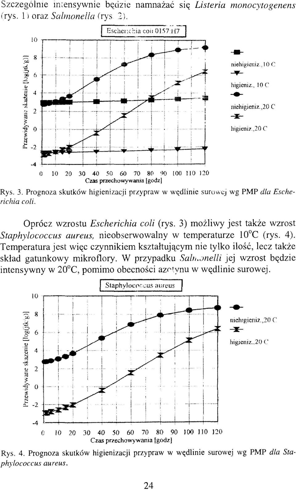 Oprócz wzrostu Eschenchia coli (rys. 3) możliwy jest także wzrost Staphylococcus aureus, nieobserwowalny w temperaturze 10 C (rys. 4).