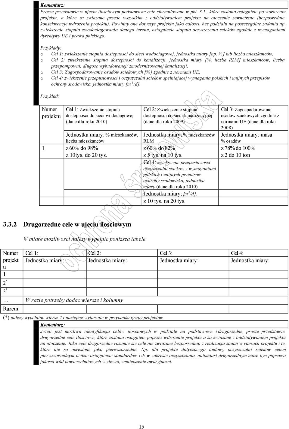 Powinny one dotyczyc projektu jako calosci, bez podzialu na poszczególne zadania np.