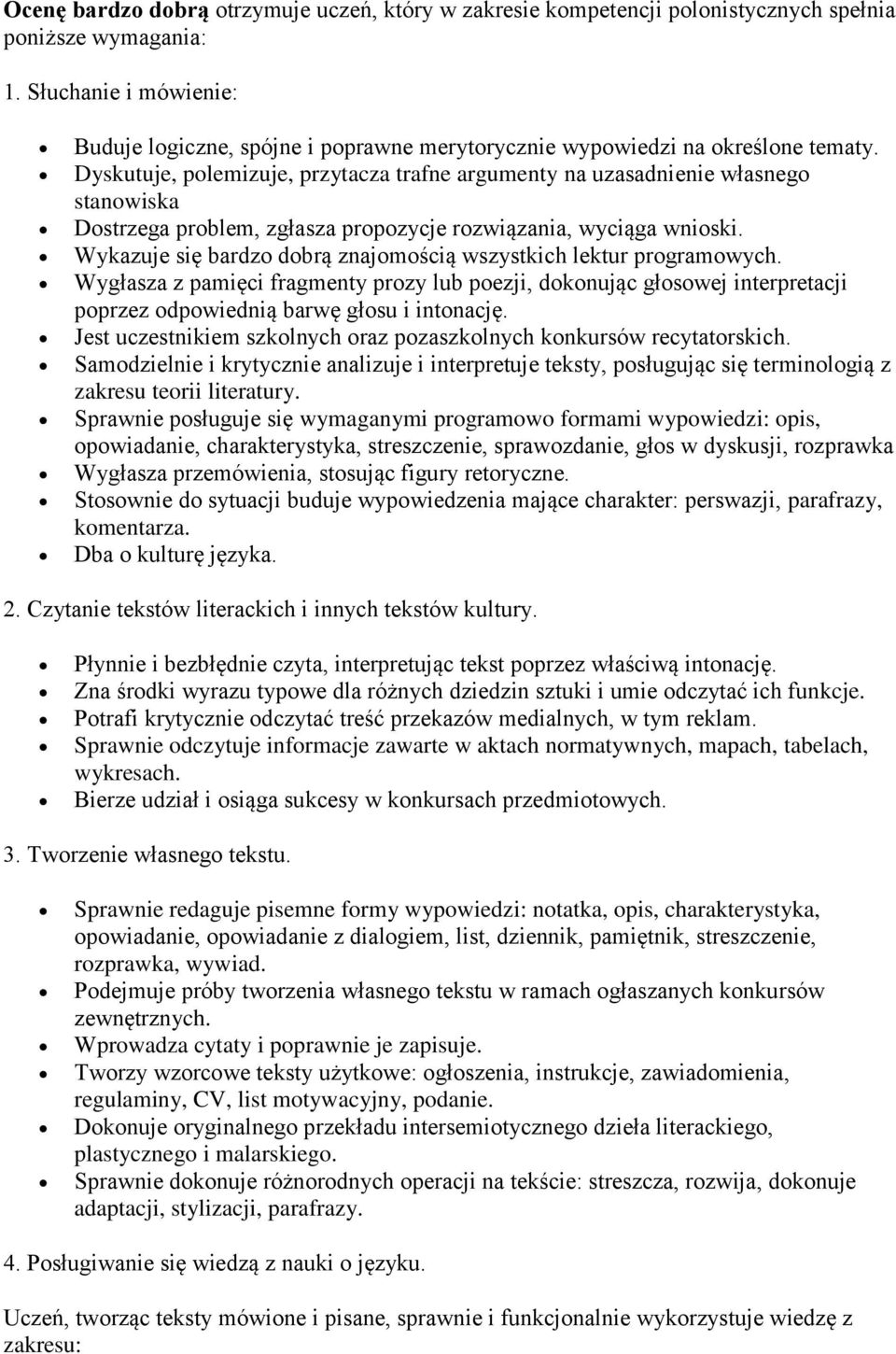 Dyskutuje, polemizuje, przytacza trafne argumenty na uzasadnienie własnego stanowiska Dostrzega problem, zgłasza propozycje rozwiązania, wyciąga wnioski.