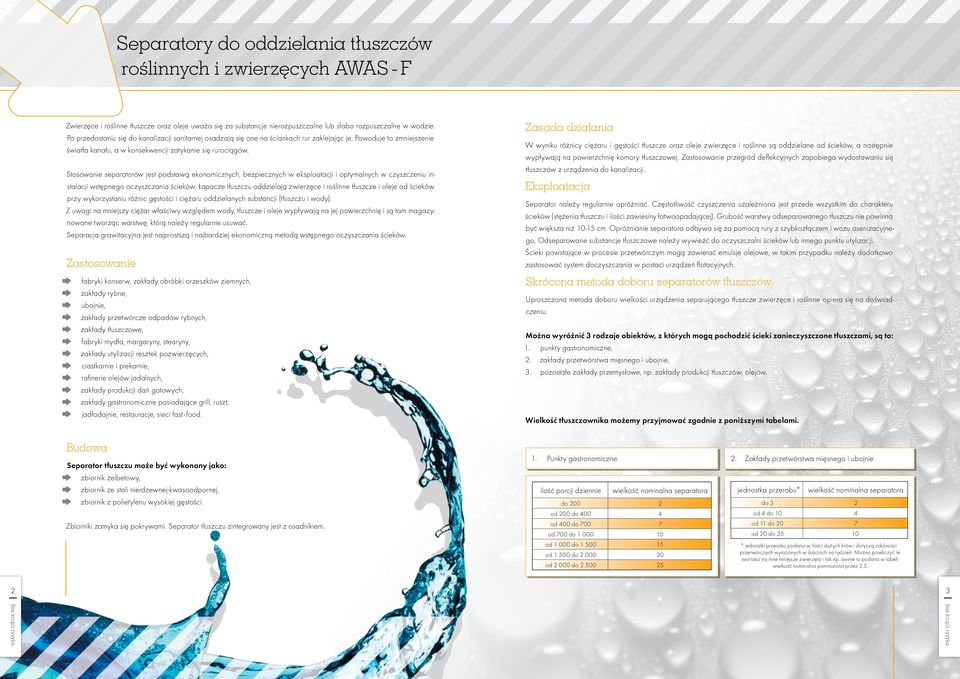 Stosowanie separatorów jest podstawą ekonomicznych, bezpiecznych w eksploatacji i optymalnych w czyszczeniu instalacji wstępnego oczyszczania ścieków.