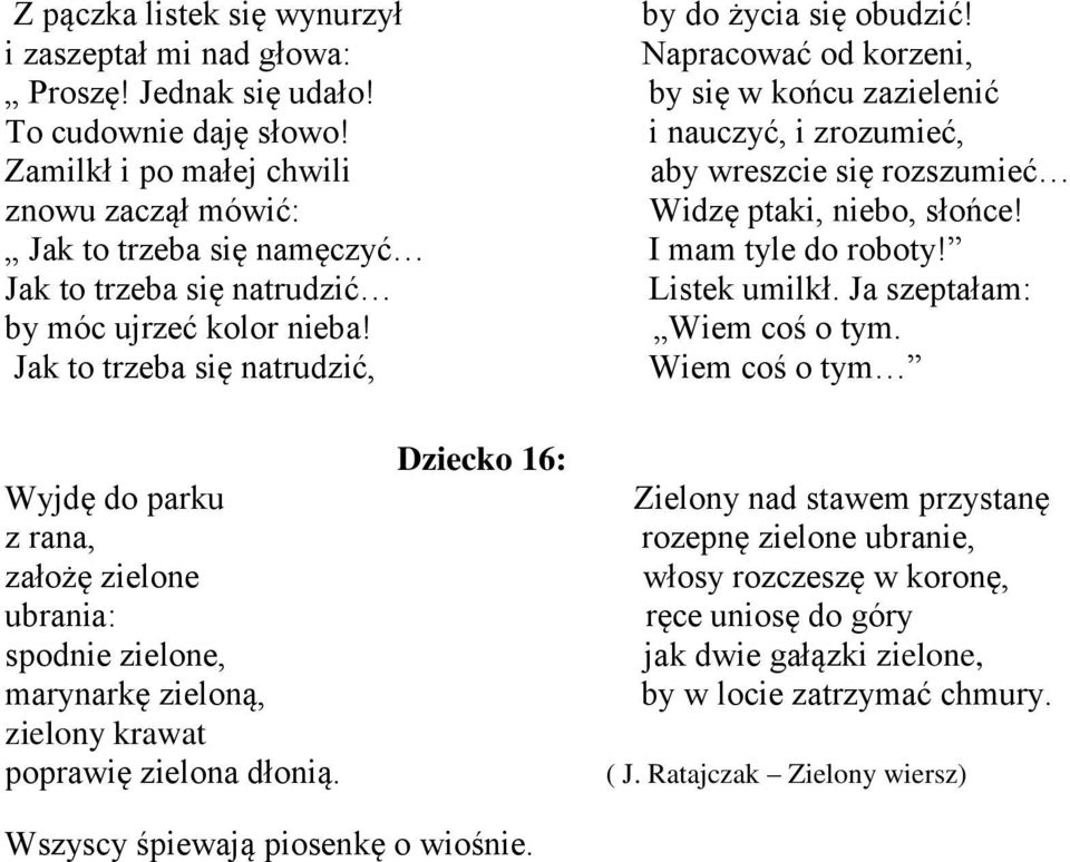 Jak to trzeba się natrudzić Listek umilkł. Ja szeptałam: by móc ujrzeć kolor nieba! Wiem coś o tym.