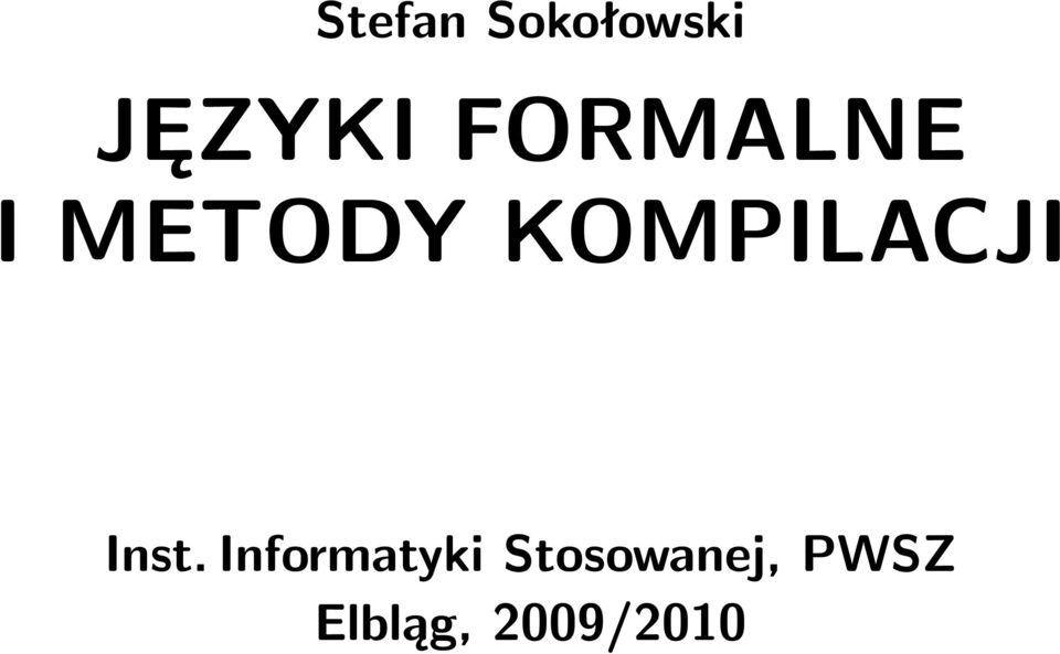 IMETODYKOMPILACJI Inst.
