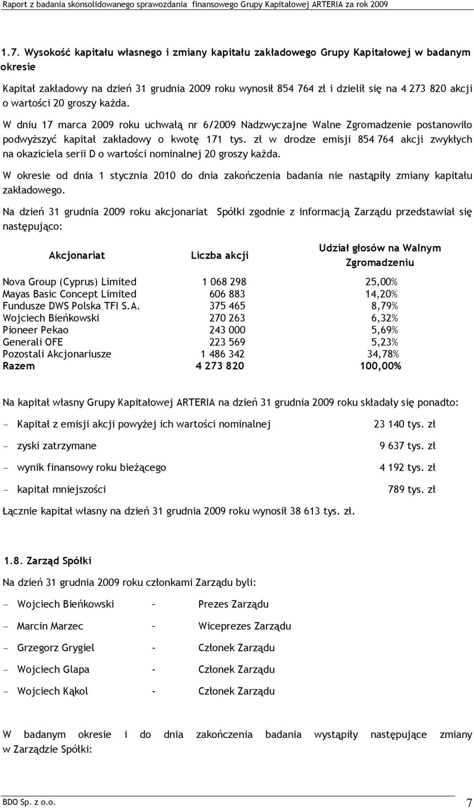 zł w drodze emisji 854 764 akcji zwykłych na okaziciela serii D o wartości nominalnej 20 groszy każda.