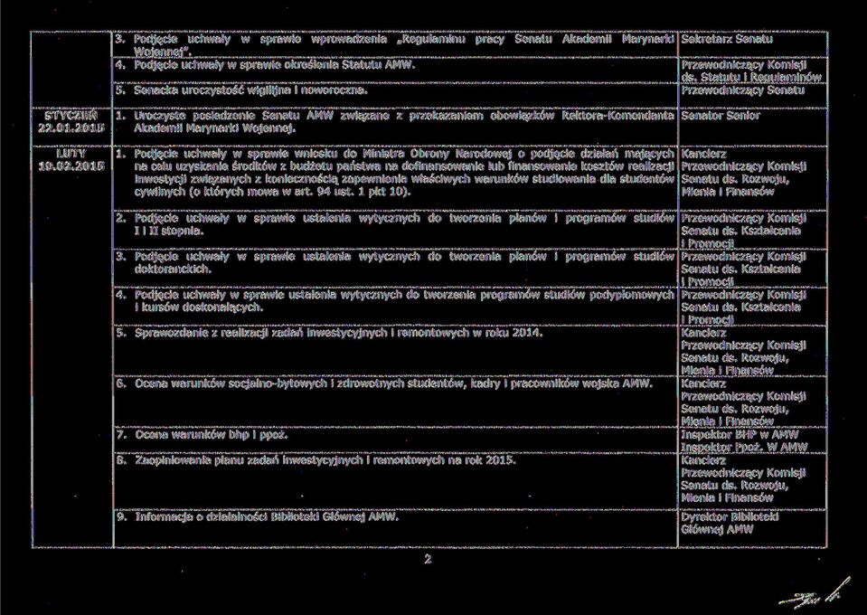 Uroczyste posiedzenie Senatu AMW związane z przekazaniem obowiązków Rektora-Komendanta Senator Senior Akademii Marynarki Wojennej. LUTY 19.02.2015 1.